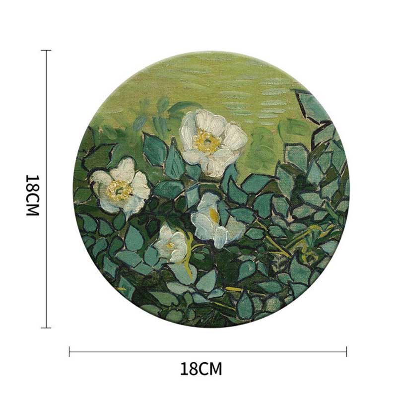 1pcs/3pcs/5pcs 18*18cm Van Gogh Diatom Mud Absorbent Pad Coaster Anti-scalding Non-slip Heat Insulation Pad Water Coaster