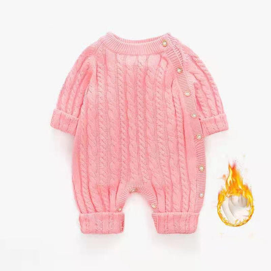 Baby One-piece Clothes Spring Autumn Winter Baby Ha Clothes Newborn Full Moon Climbing Clothes 0-36 Infant Plush Warm Clothes