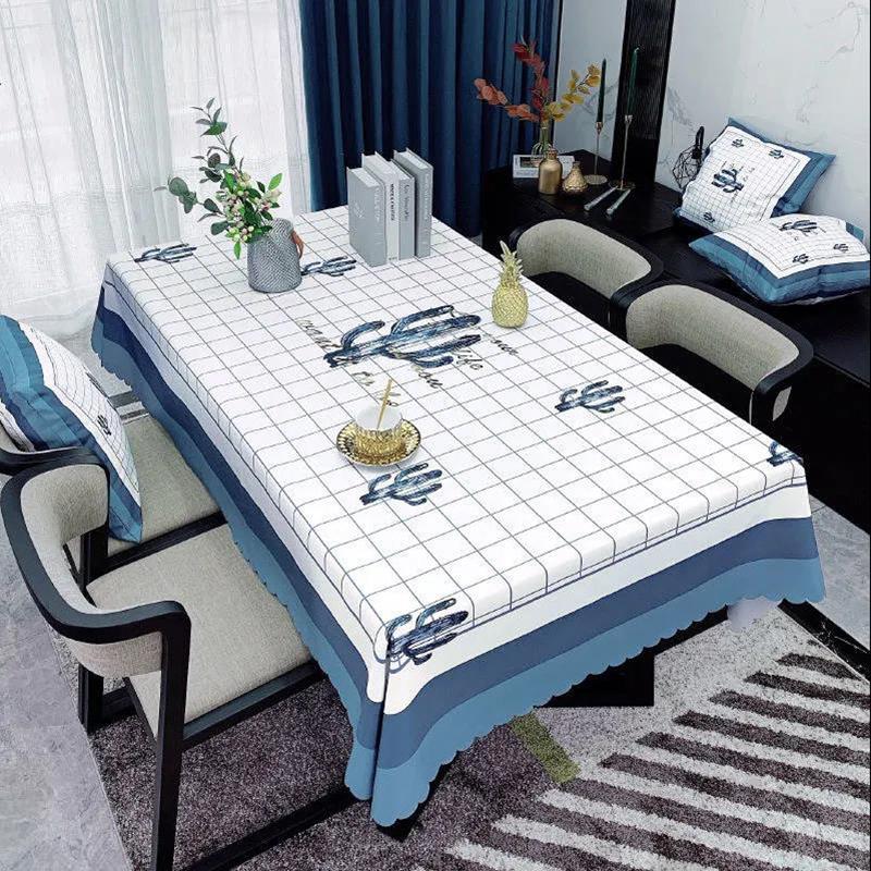 Tablecloth Waterproof and Oilproof Tablecloth Disposable Modern Rectangular Coffee Table Cloth Home Decoration Fabric