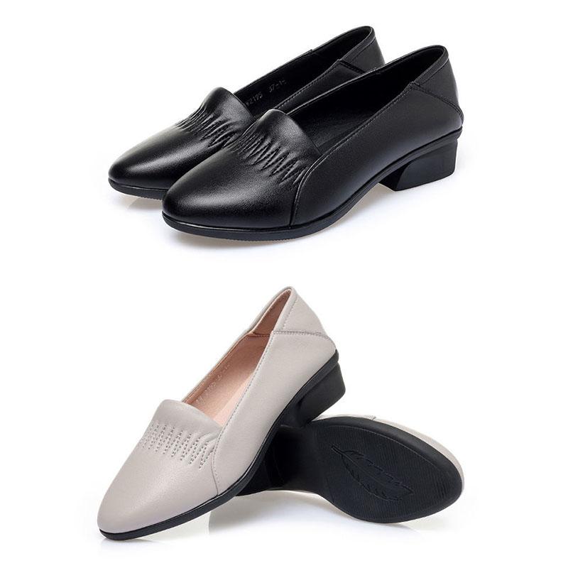 Soft Shoes Spring and Autumn Ladies Shoes Round Head Shallow Mouth Foot Shoes Thick with Soft Bottom Shoes