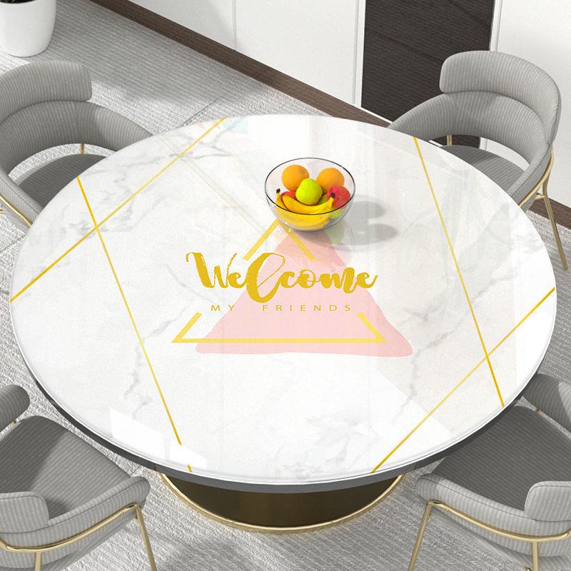 Round Table Table Mat Waterproof and Oil-proof Disposable Tablecloth Tea Table Tablecloth Anti-scalding Household Tablecloth Pvc Nordic Style