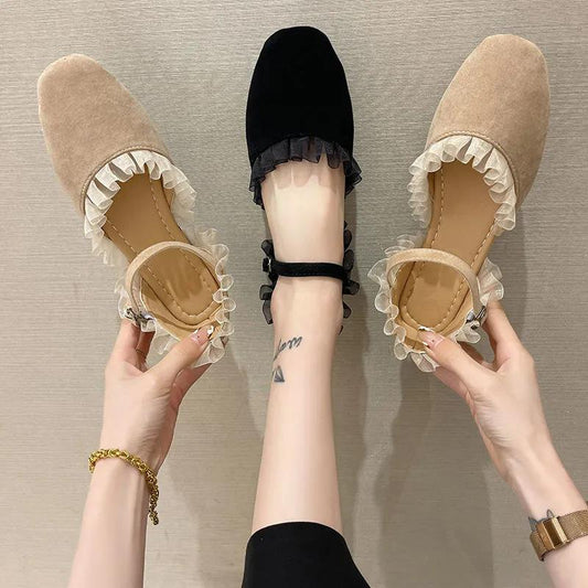 Fairy Flat Summer Baotou Women's Sandals Student Lace Buckle Fashion Women's Single Shoes Hollow