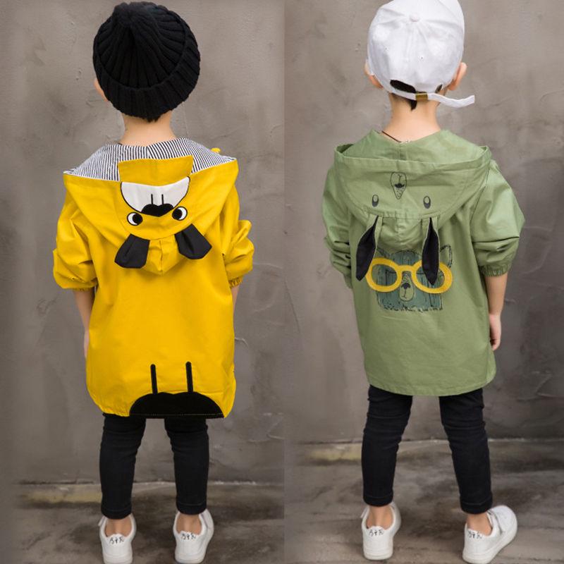 Autumn/Winter Boys Jackets Children Cute Hooded Coat for Boy Outwear Clothes Kids Long Sleeve Windbreaker