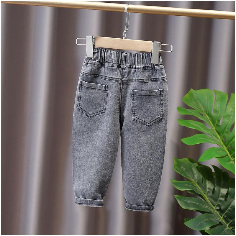 Children's Pants Summer Thin Jeans Korean Printing Letter Loose Boy Girl Jeans Leggings Casual Pants