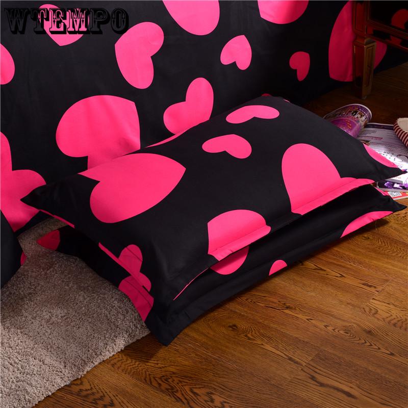 3pcs Printing Love Pattern Bedding Set Bed Cover Pillowcase Quilt Cover