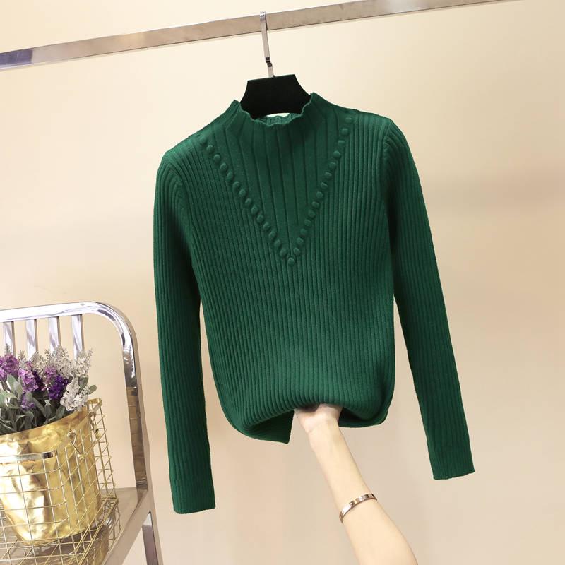 Knitting Sweaters Large Size Sweater Woman Medium and Long Section High Collar Sweater Winter