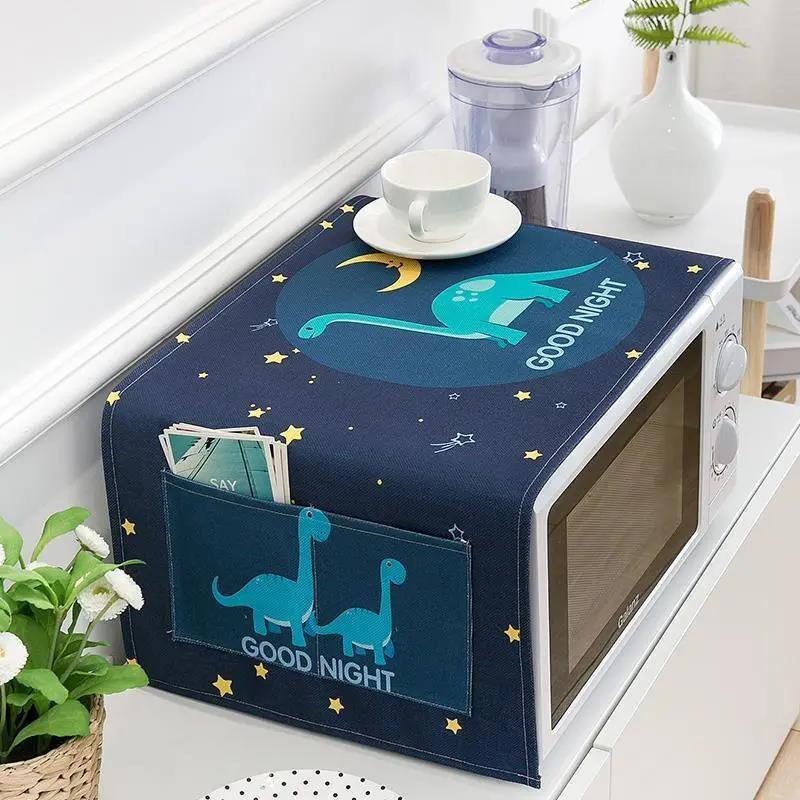 Microwave Oven Cover Dust Cover Oven Cover Cloth Oil-proof Cover Waterproof Household Dust-proof Cloth Refrigerator Dust-proof Cover Towel