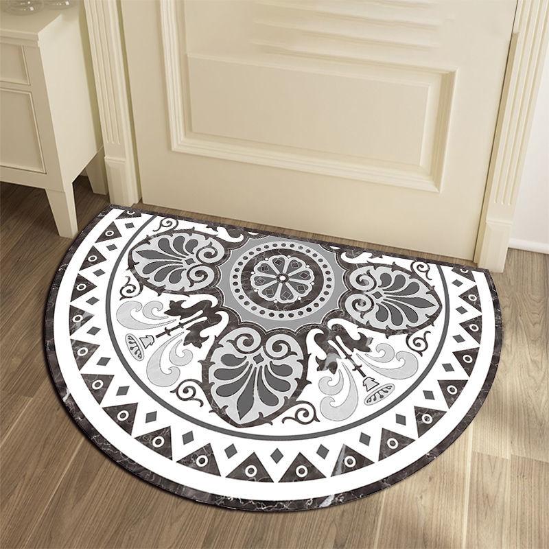 Modern and Simple European Style Semicircular Door Mat Entrance Door Mat 50*80cm Home Bedroom Entrance Carpet Mat Non-slip