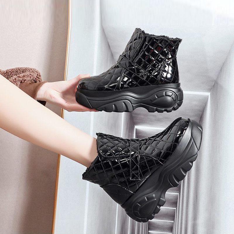 Winter Boots Velvet Thick-soled Platform Heightening Snow Boots Non-slip Women's Cotton Boots Waterproof Cotton Shoes