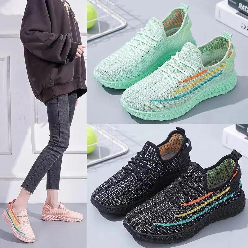 Women's Breathable Sports Shoes Mesh Casual Shoes Female Soft Sole Lightweight Shoes Non Slip Versatile Flying Sneakers