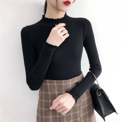 Sweaters for Women Pullover Casual Turtleneck Long Sleeve Knit Sweater Female Jumpers Basic Sweater