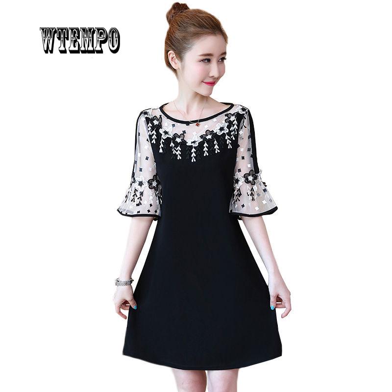 Wtmpo Vintage Summer Lace Sheath Bodycon Party Dress Length Slim Black Women Clothing Party Dress