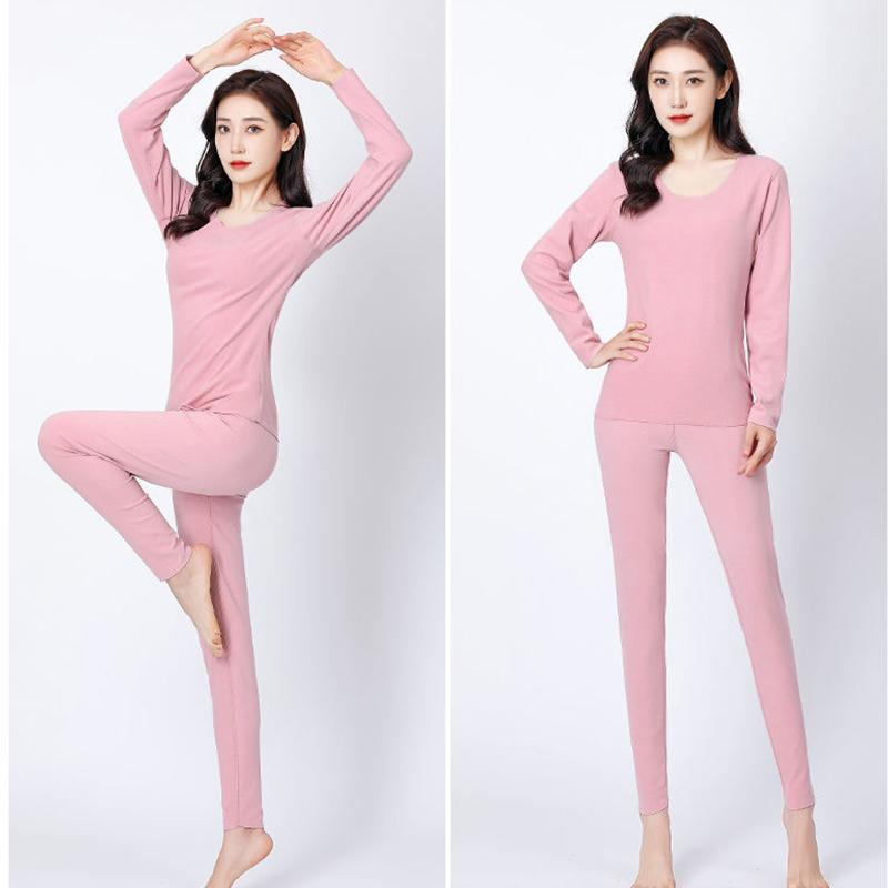 Winter Thermal Underwear Women Plus Velvet Thick Double-sided Velvet Self-heating Autumn Clothes Long Trousers Ladies Suit