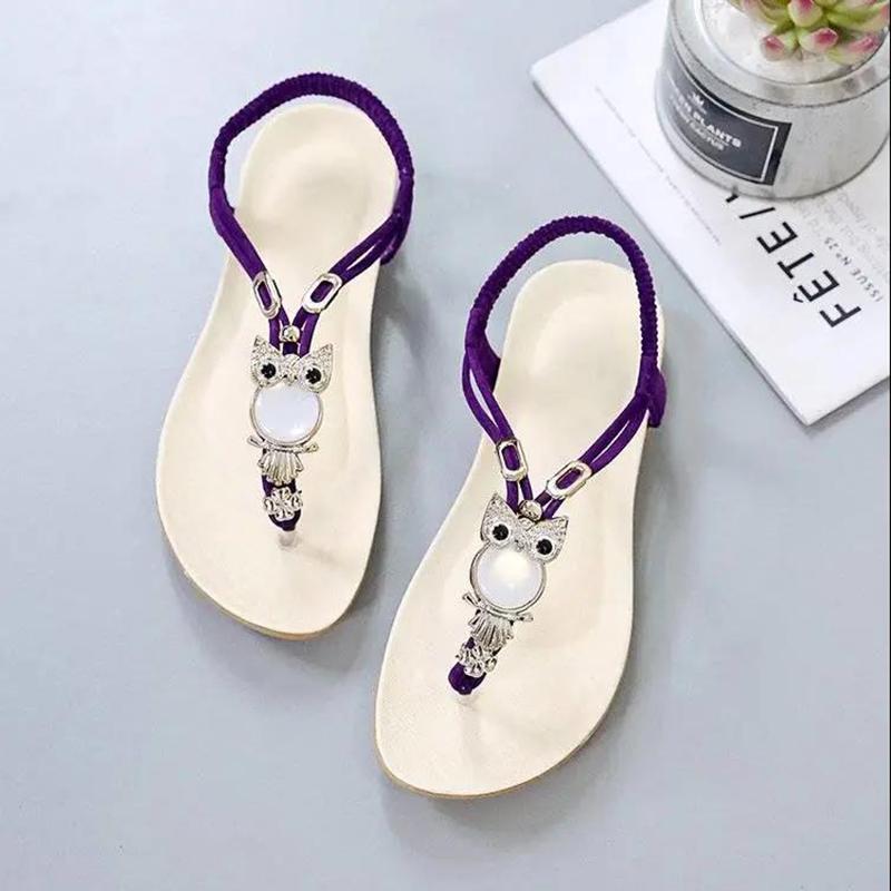 Sandals Women's Flat Shoes Boho Style Flip-flops Beach Shoes Summer Plus Size Women's Shoes Flip Flops Soft-soled Sandals