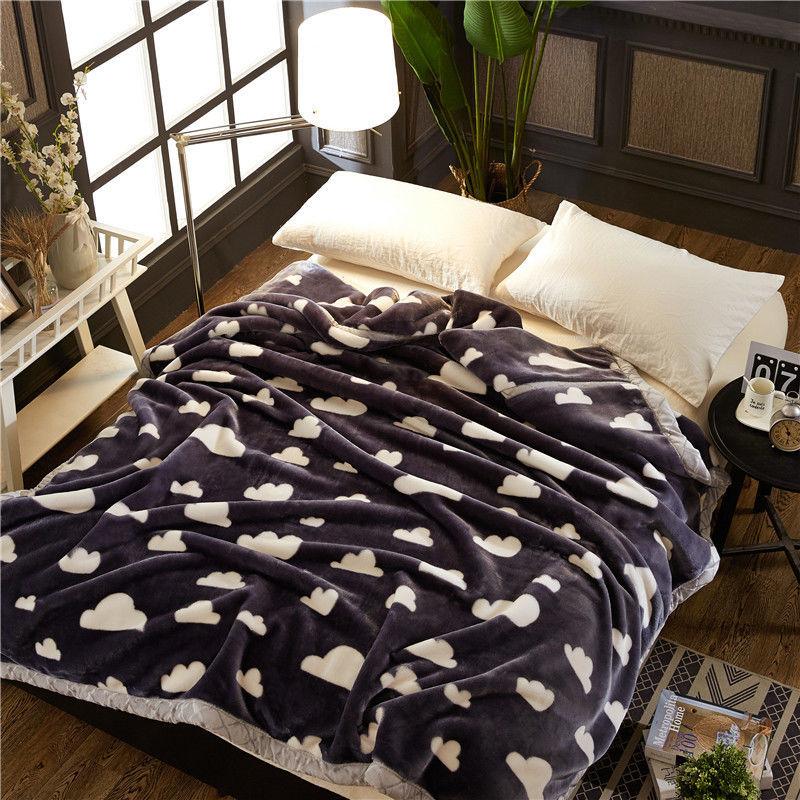 Winter Fluffy Super Soft Warm Flannel Blanket Double-sided Plus Fleece Coral Fleece Breathable Plush Bed Sheet Sand Decoration Blanket Siesta Blanket