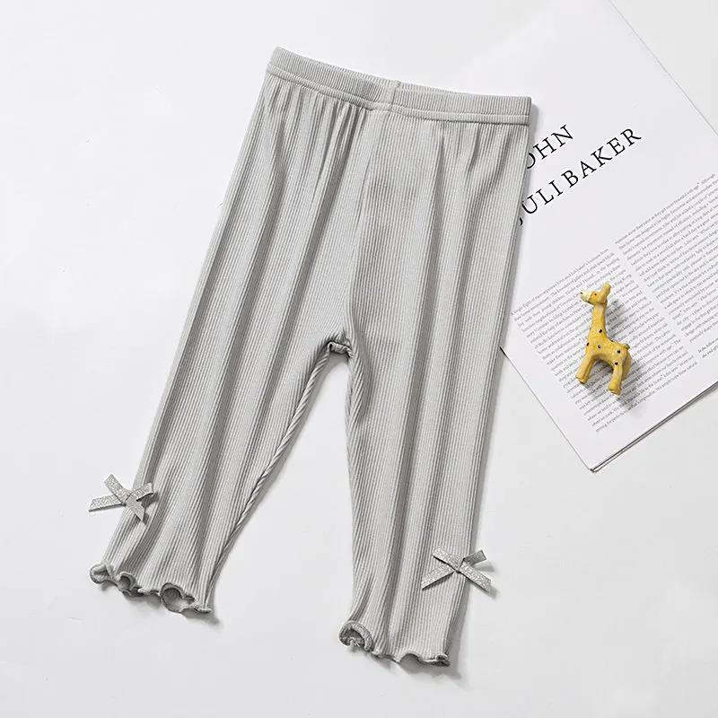 Girls' Cropped Trousers Summer Clothes Thin Children's Pants Children's Outer Shorts Summer White Ultra-thin Leggings