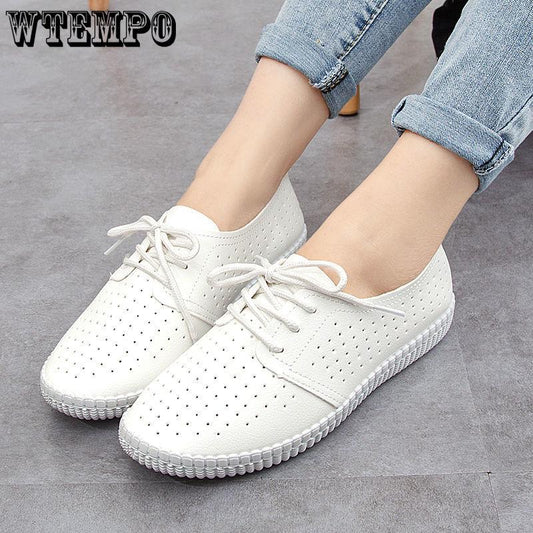 Women's Shoes White Shoes Female Students The Wild Leather Shoes Withe Shoes