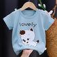 Summer Kids Cute Printing T Shirts Short Sleeve Tops Korean Style O-neck Loose T Shirts For Children Girls and Boys