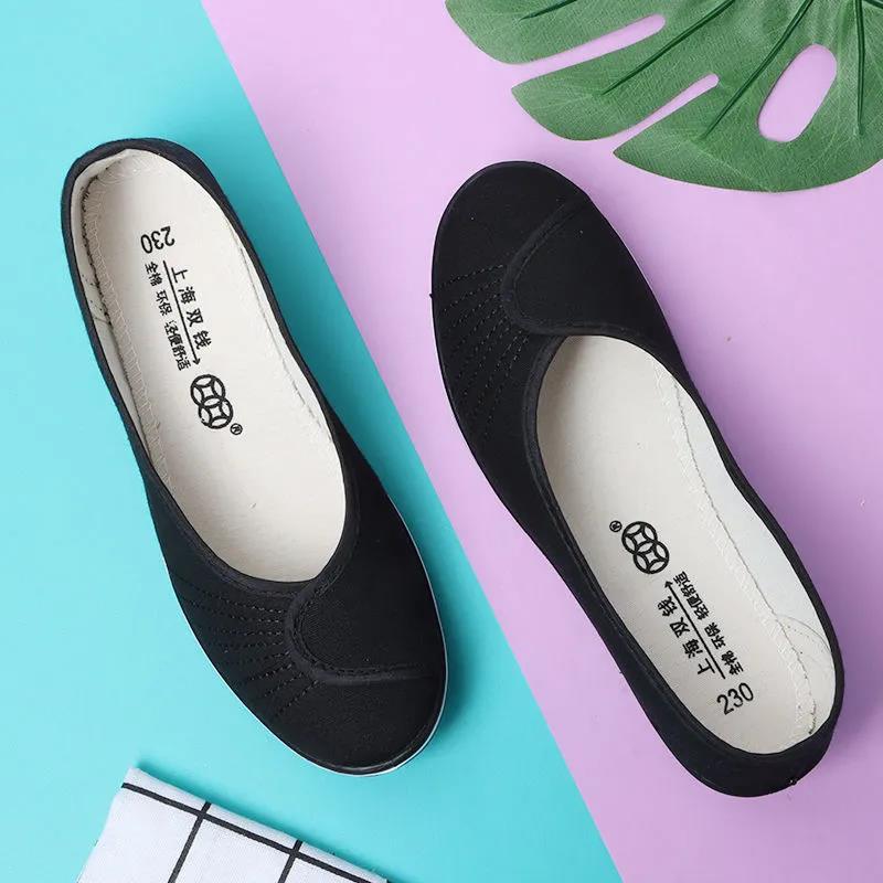 Nurse Shoes Canvas Shoes Summer Women's Low-top White Wedges Soft-soled Work Shoes Mother Shoes