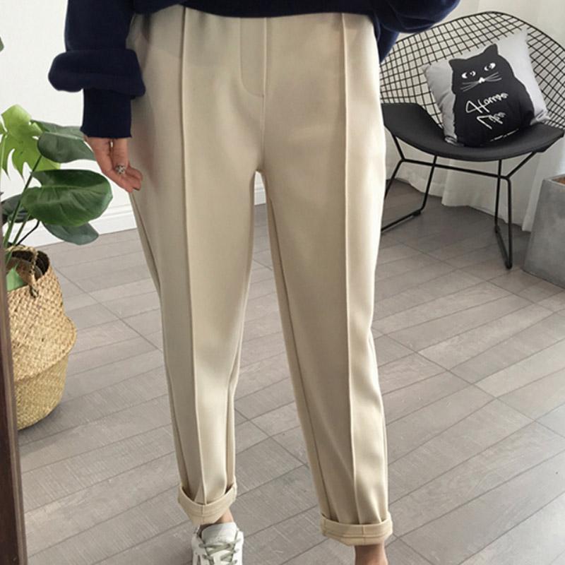 Plush Thick Woolen Casual Pants Women's Autumn and Winter Korean Version of The Wild Trend Loose High Waist Fashion Nine-point Harem Pants