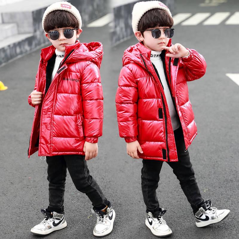 Boy Down Jacket Warm Child Down Parkas Coat Fur Kid Thickening Outerwear for Cold Winter