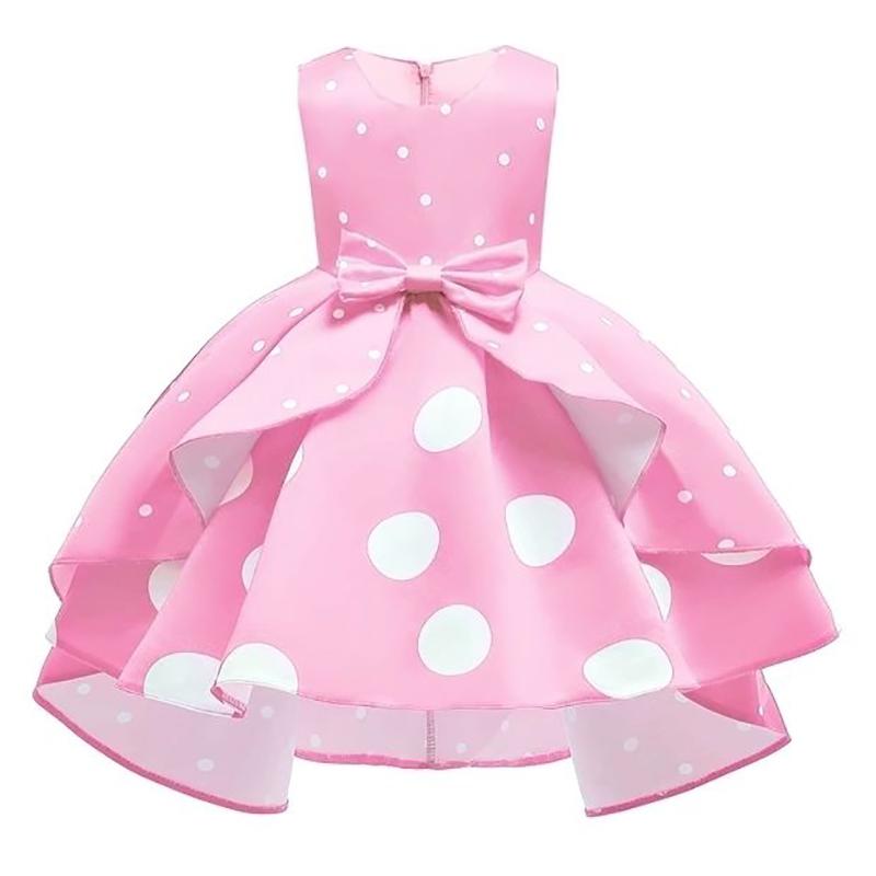 Baby Girls Flower Striped Dress for Girls Wedding Party Dresses Toddler Kids Brithday Dot Dress Children Clothing