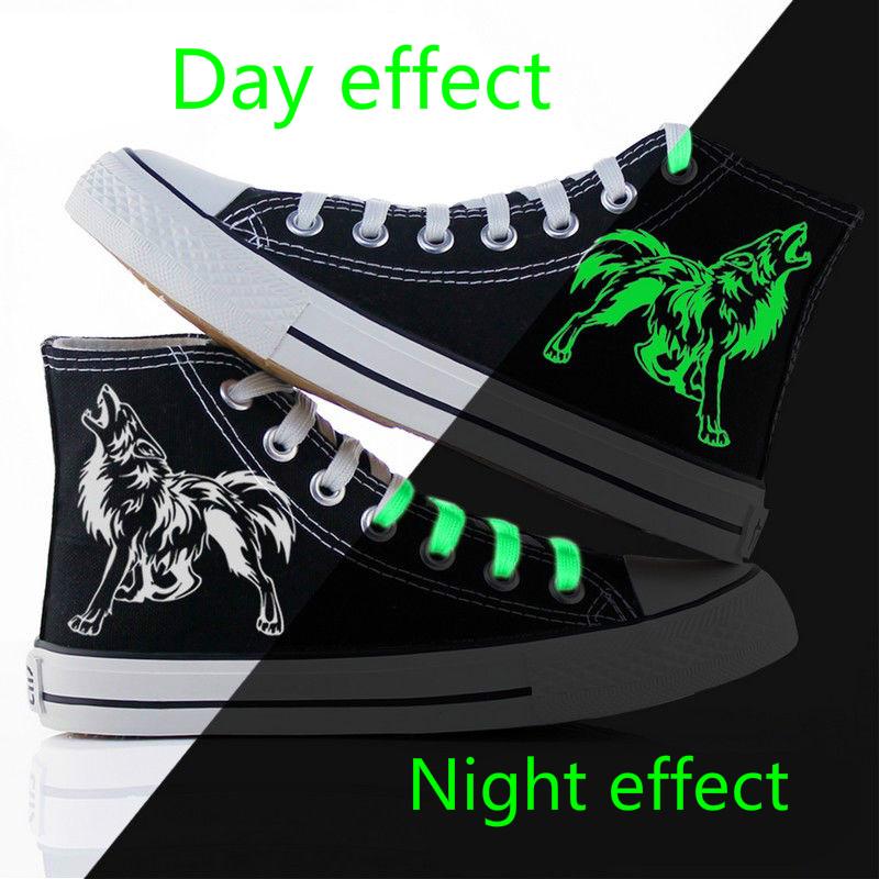 WTEMPO Fluorescent Breathable High-top Canvas Shoes for Men Women Students Board Shoes Couple Casual Shoes