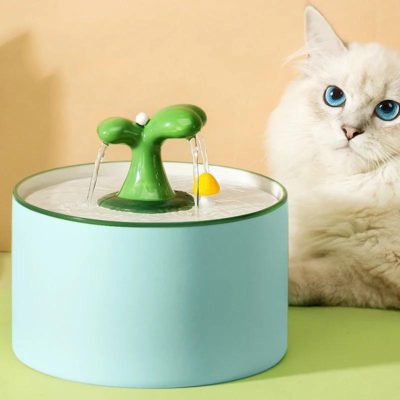 Cat Automatic Drinking Fountain Ceramic Mobile Drinking Fountain Automatic Circulating Water Pet Dog Drinking Fountain Cat Water Bowl Water Dispenser