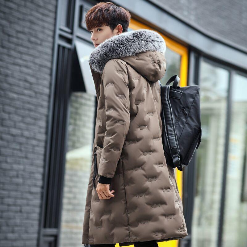 Winter Men's Down Jacket Medium Length Cotton Padded Coat Thickened Cotton Padded Jacket