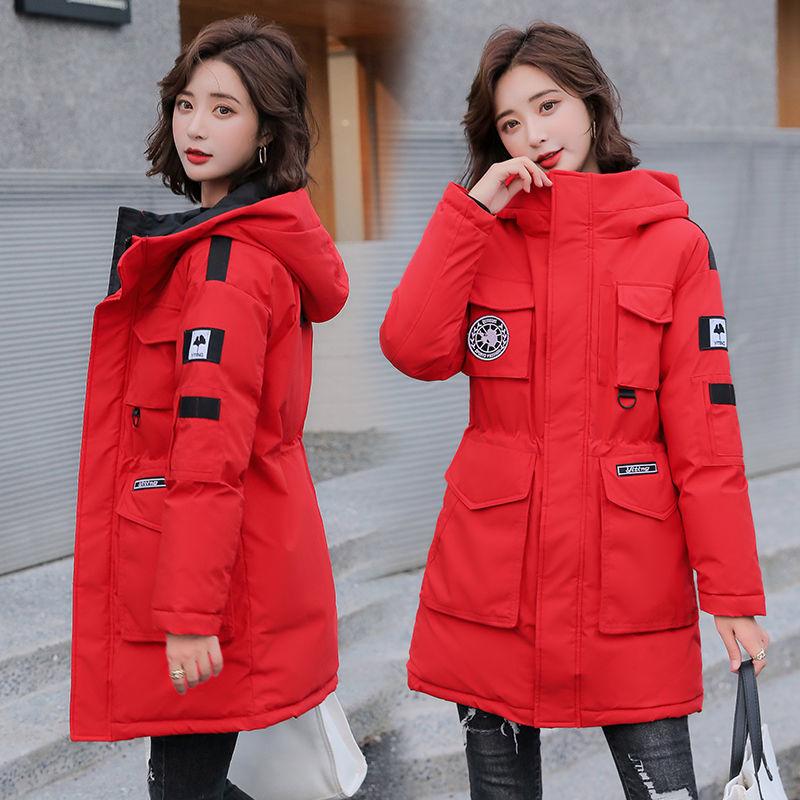 Women's Cotton-padded Jacket Loose Down Padded Jacket Tooling Winter Hooded Cotton-padded Jacket Women's Mid-length Thick Warm Jacket