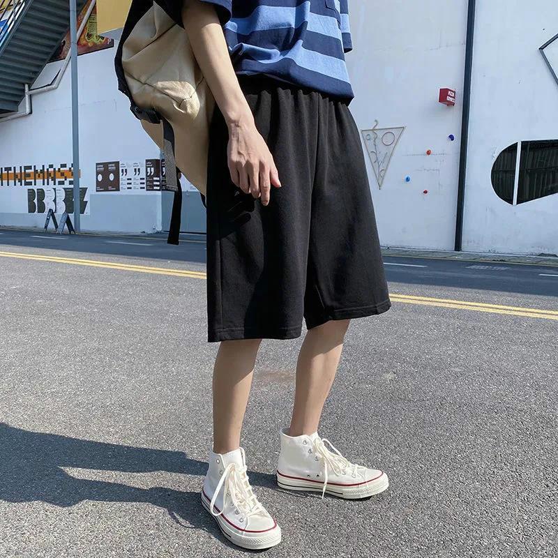 Summer Shorts Men's Hong Kong Style Thin Sports Pants Straight Casual Pants Men's Loose Basketball Pants Summer Pants