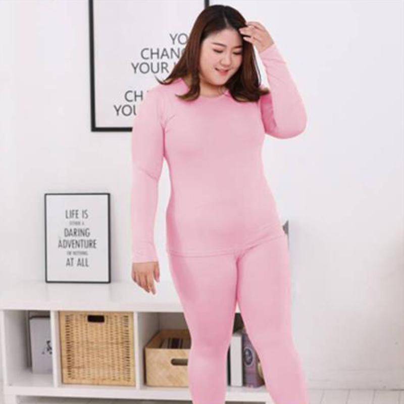 Add Fertilizer To Increase Thermal Underwear Ladies Extra Fat Cotton Thick Pajamas Plus Size Autumn Clothes Long Trousers Suit