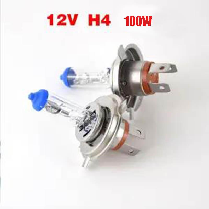 2Pcs Super Bright White Light Car Light Far and Near Light Bulb H7 H1 H3 H4 12V/24V100W Halogen Xenon Lamp Headlight Bulb