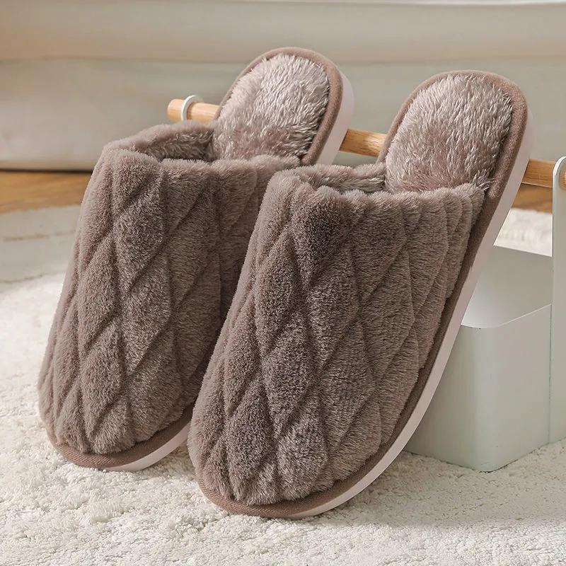 Man slippers indoor women's slippers Warm Indoors Anti-slip Winter House Shoes Bedroom Slippers Warm Winter Cotton Slippers