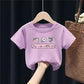 Summer Kids Cute Printing T Shirts Short Sleeve Tops Korean Style O-neck Loose T Shirts For Children Girls