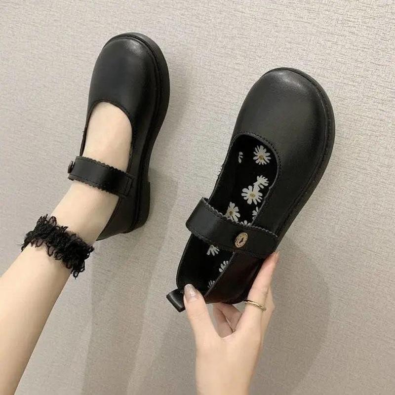 Lolita Leather Shoes Female British Matching Skirt Japanese Cute Shoes Mary Jane Single Shoes Shiny Leather Shoes Retro Style