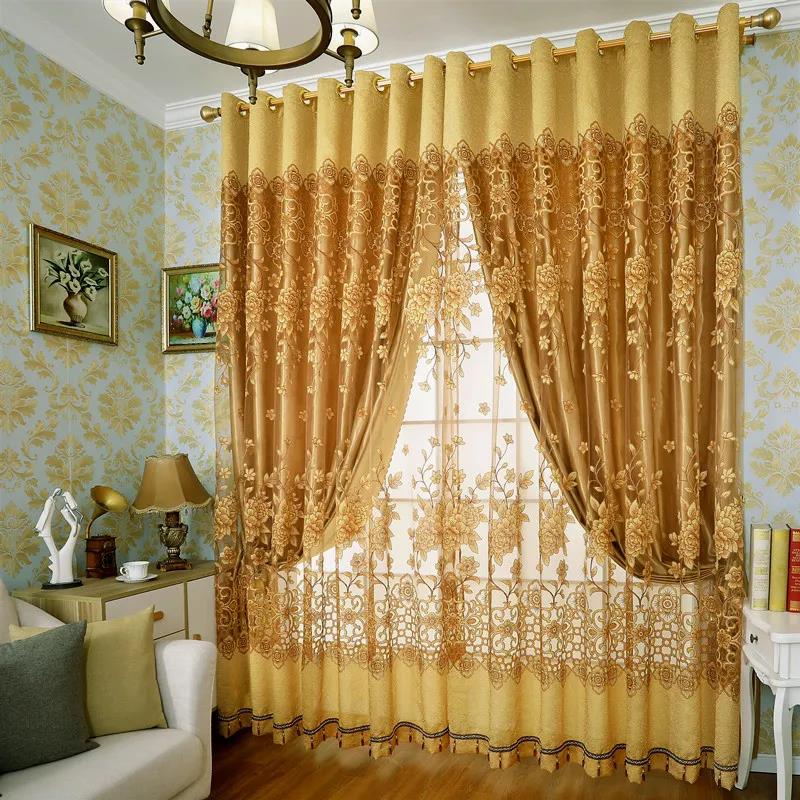 High-end Double-layer Finished Perforated Curtains, Shading Fabric Curtains for Living Room and Bedroom Balcony (150×270cm)