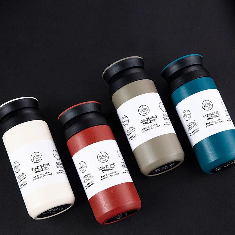 Japanese Style Simple Frosted Vacuum Flask Water Cup 304 Stainless Steel Accompanying Travel Mug Portable Vacuum Flask Thermos Cup