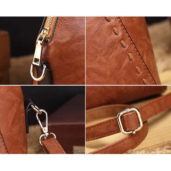 Leather-skinned Women's Bag Korean Version of The Hundred Shoulder Messenger Soft Bag Fashion Atmosphere Handbag