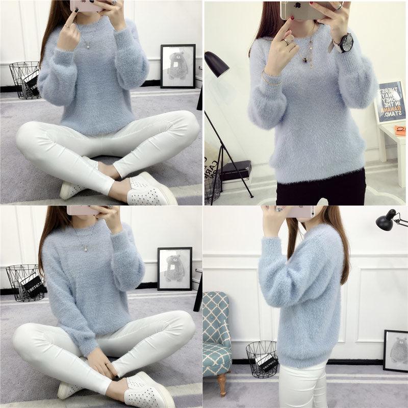 Women Turtleneck Sweater Loose Slim Solid Pullover Winter Knitwear Jumper