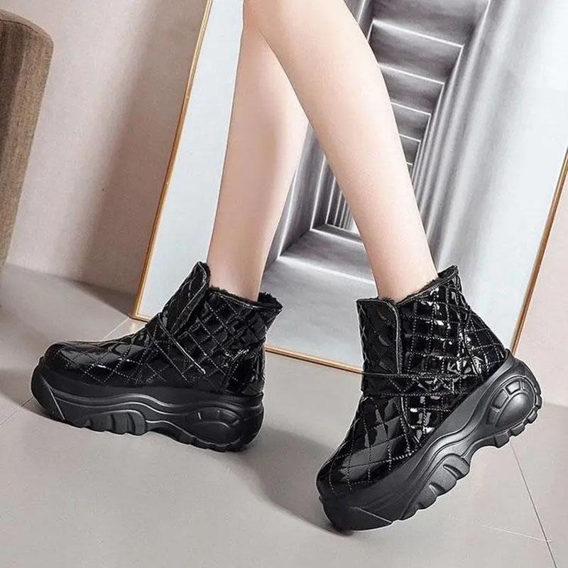 Winter Boots Velvet Thick-soled Platform Heightening Snow Boots Non-slip Women's Cotton Boots Waterproof Cotton Shoes