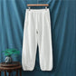 WTEMPO Cotton Linen Retro Lantern Pants women Spring and Summer Loose Solid Color Casual Trousers