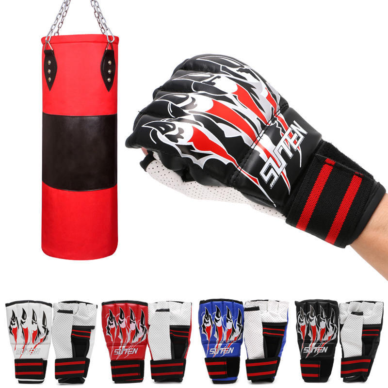 Half-finger Boxing Gloves Sandbag Training MMA Fighting Sparring Combat Gloves