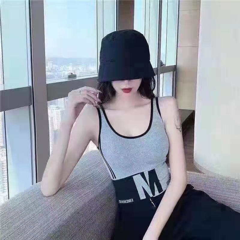 Women's Sports Underwear Tube Top with A Rimless Fitness Bra Gathered Together Wearing A Shockproof Running Yoga Vest Workout Tank Tops