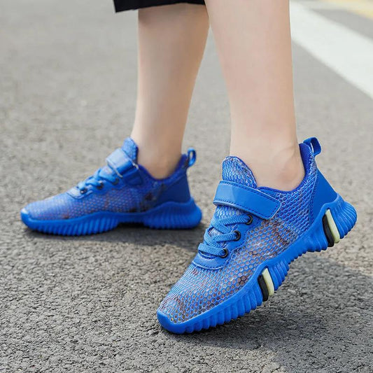 Children's Summer Light Casual Mesh Solid Sole Shoes Soft Sole Non-slip Running Shoes Kickproof Outdoor Walking Sneakers