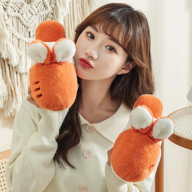 Autumn and Winter Pure Cotton Slippers Indoor Non-slip Soft-soled Shoes Warm Simple Plush Cotton Shoes