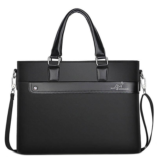 Luxury Fashion Genuine Leather Men Briefcase Leather Laptop Bag Vintage Shoulder Bag Computer Bag