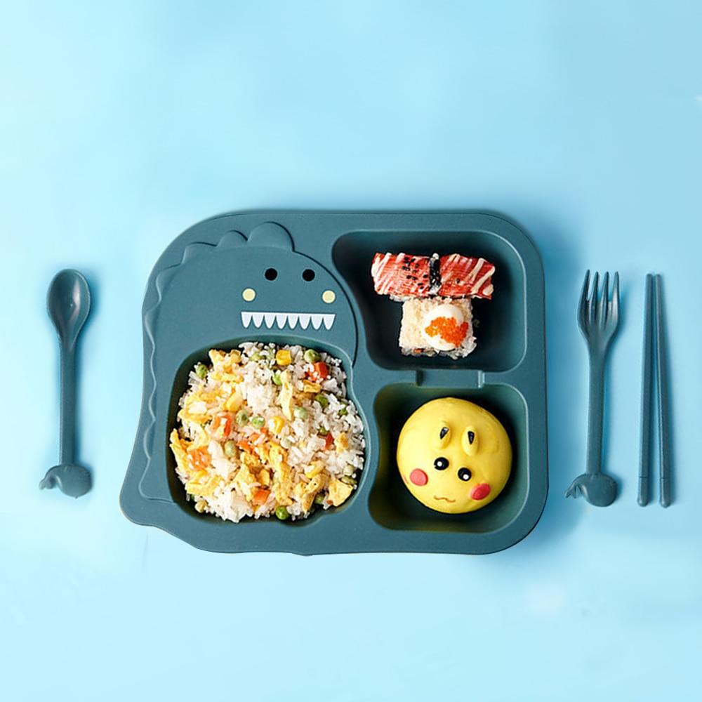 Baby Children's Tableware Products Feeding Set Cartoon Plates Kids Dishes Children Training Eating Food Bowl Spoon Fork