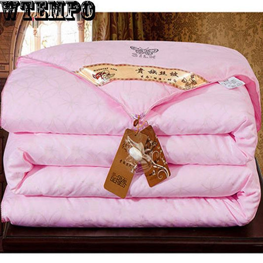 Silk Cotton Quilt Fashion Home Supplies Thick Silk Quilt Winter Double Warm Bedding Comfort