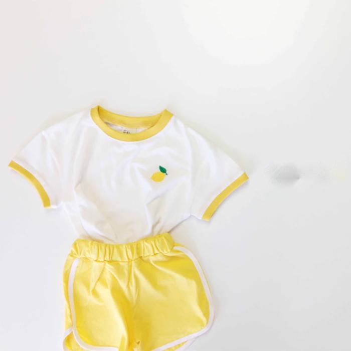 Korean Children's Clothing Baby Children's Suit Summer Cute Fruit Pattern Short Sleeve Shorts Casual Suit